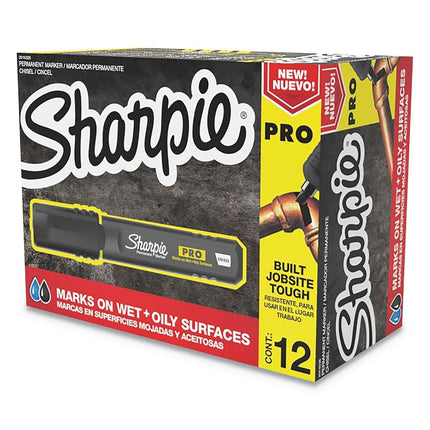 Sharpie Pro Permanent Marker, Medium, Chisel Tip, Red, 12-Count Marker (2018327)