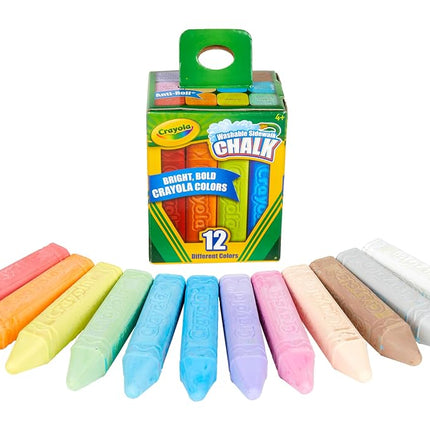 CRAYOLA Outdoor Chalk - Assorted Colours (Pack of 12) | Perfect for Drawing on the Pavement or Patio - Easily Washes Away with Water! | For Ages 4+
