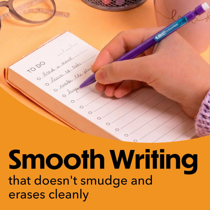 Bic Mechanical Pencils, Xtra Smooth, Bright Edition (Darker Colors, Erases Cleanly), 40-Count