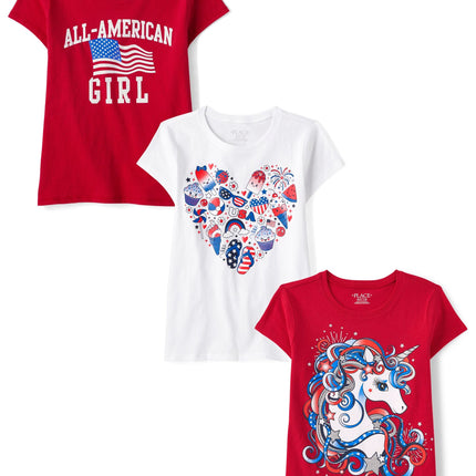 The Children's Place Girls' Holidays Short Sleeve 