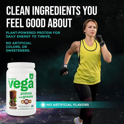 Vega Protein and Greens MD Powder, Chocolate, 21.8 Ounce, M (Pack of 1) (VEG00640)