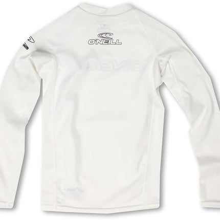 O'Neill Youth Basic Skins UPF 50+ Short Sleeve Rash Guard, White, 16