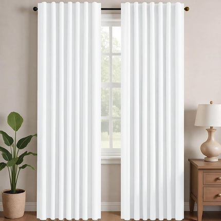 Deconovo Light Silver Grey Blackout Curtains for Bedroom - (42x63 Inch, 2 Panels), Solid Room Darkening Rod Pocket and Back Tab Curtains for Living Room