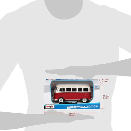 Maisto VW Bus Samba model car scale 1 25, doors and tailgate to open, 20 cm, color shipped randomly