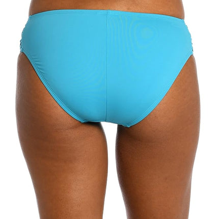 Bas de maillot de bain hipster froncé sur les côtés La Blanca Island Goddess pour femme, Azul, 16