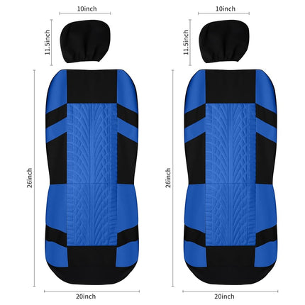 VarCozy Car Seat Covers Front Pair,Universal Cloth Front Seat Covers for Car,Breathable and Washable Seat Covers for SUV, Sedan, Van, Automotive Interior Covers, Airbag Compatible, Black&Blue