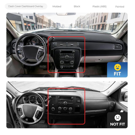 ALMULOO Dash Cover Dashboard Panel Compatible with 07-14 Silverado Sierra