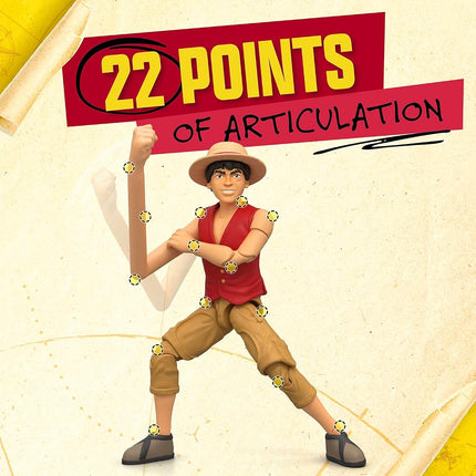 One Piece Monkey D. Luffy 6″ (15 cm) Action Figure with 6 Accessories