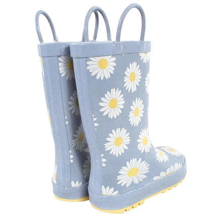 Hudson Baby Bota de lluvia unisex para niños, Blue Daisy, 5 Little Kid