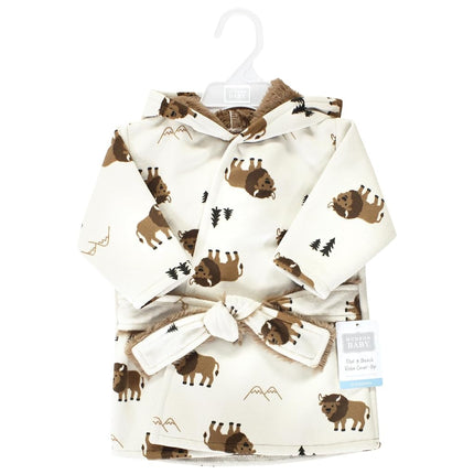 Bata de baño y cubierta de piscina para bebé unisex de Hudson Baby con forro de visón y piel sintética, búfalo salvaje, 12-18 meses