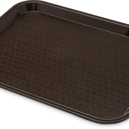 Carlisle FoodService Products Bandeja de Cafetería de Comida Rápida con Superficie Estampada para Cafeterías, Comida Rápida y Comedor, Plástico, 13.87 x 10.75 x 0.79 Pulgadas, Chocolate, (Paquete de 24)