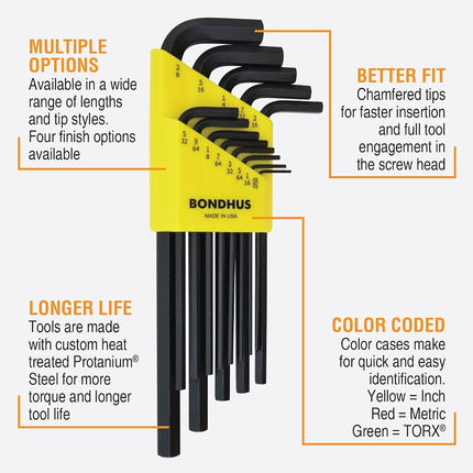 Bondhus, HLX22 Dual Pack HEX Key Set HLX9L+HLX13L, 22199