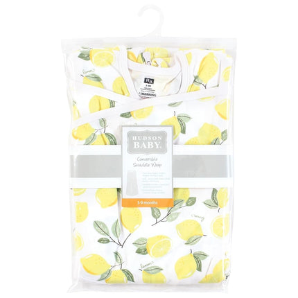 Hudson Baby Infant Girl Convertible Swaddle Sleep Sack, Lemon, 0-3 Months