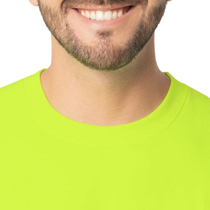 Fruit of the Loom Men's Eversoft Fleece Crewneck Sweatshirts, Moisture Wicking & Breathable, Sizes S-4x Shirt, Safety Green, XL