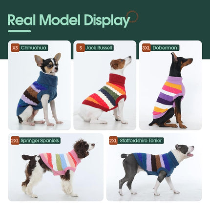 Kuoser Dog Sweater Dog Jumper, Dog Sweaters for Medium Dogs Girl Boy, Classic Pet Knitted Sweatshirt Warm Pullover, Dog Holiday Sweater Winter Clothes, Red M