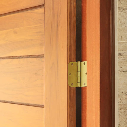 Design House 181404 3.5 x 3.5 5/8 Radius Door Hinge, 10-Pack, Satin Brass, 10 Pack