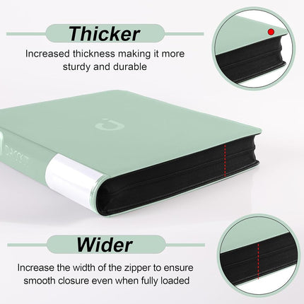 Premium 2000 Pocket Card Binder - 20 Pocket Trading Card Binder with Sleeves Fits 2000 Cards, Ringless Card Album for TCG - Model A，Asakusa Green