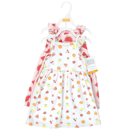 Hudson Baby Baby Girls' Cotton Dresses, Fruit Salad, 2T