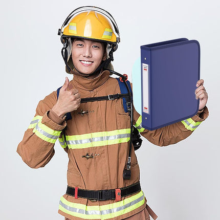 ZOOPIP Fireproof 3 Ring Binder Document Folder with Zipper, 1.5 Inch D Rings Hold up 375 Sheets of 8.5'' x 11'' (A4), Compatible with Clear Page Protectors, Built-in Net and Pen Holder(Blue, 1 Pcs)