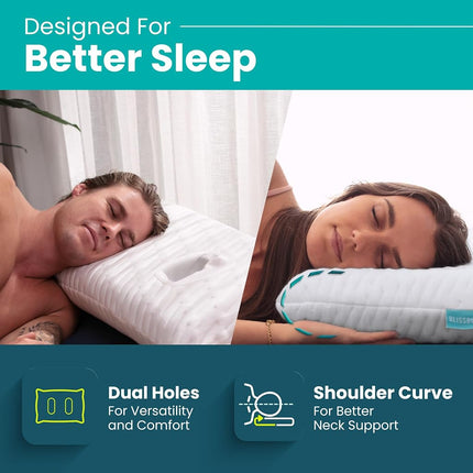 BLISSBURY Satin Piercing Pillow, Adjustable Memory Foam, Ear Hole