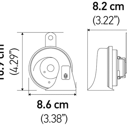 HELLA 012010911 Black 12V BX Trumpet Horn Kit (Honda)