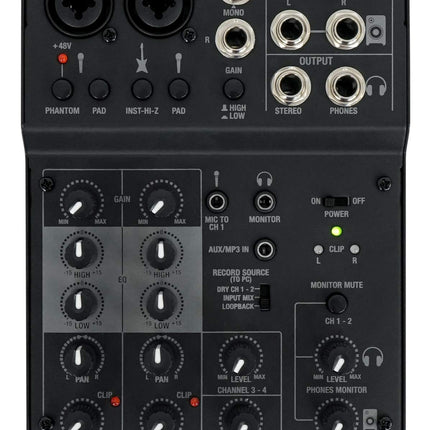 Rockville RockMix 4 4-Channel Mixer with USB Inter