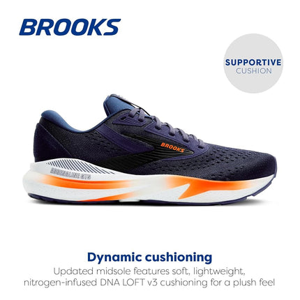 BROOKS 1104371D458 Adrenaline GTS 24 Men Peacoat/Orange/White UK 9