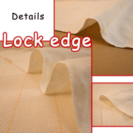 118" x 83" Upgraded Overlocking Tufting Cloth With Marked Lines - Large Monk's Cloth for Tufting Gun & Punch Needle Fabric