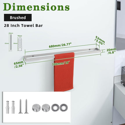 Alise 20 Inch Towel Bar,Towel Holder for Bathroom, Towel Racks for Lavatory,SUS304 Stainless Steel Hand Towel Hanger,Wall Mount Towel Rail,Brushed Finish