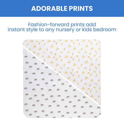 Delta Children Mantas para bebé de franela 100% algodón para niñas y niños – 76 x 76 cm (paquete de 2), Amigos de la sabana