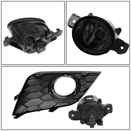 DNA Motoring FL-ZTL-324-SM Chrome Housing Smoked Lens Fog Lights Replacement For 16-19 Sentra