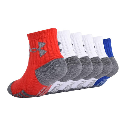 Under Armour Boys' Multi Pack Quarter Sock, Red Tech, 2-4 Years (Pack of 6)