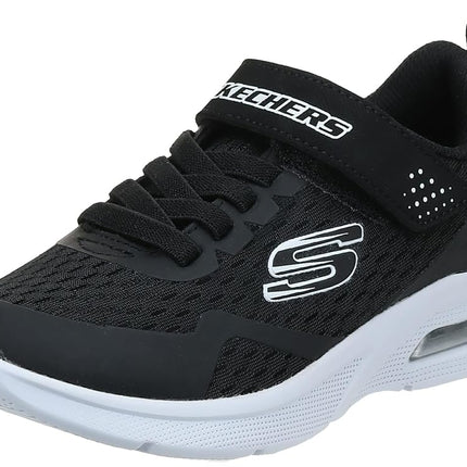 Skechers Boy's Microspec Max Torvix Sneaker, Black Textile Black White Trim, 10 UK