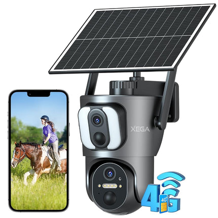 Xega 4G【Dual Lens】 Security Camera Outdoor with SI