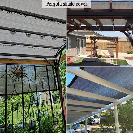 Vocray 90% Sun Shades for Patio, 1.8x4.5 M Patio Shade Cloth, Gray Breathable Sunshade screen Fabric, Uv Block Shade Netting for Pergola, Balcony, Backyard, Deck, Porch, Pool, Carport