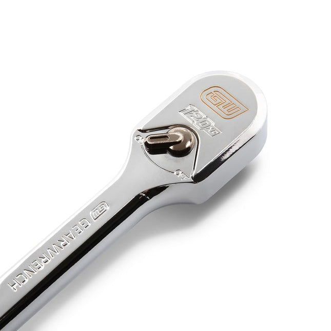 GEARWRENCH 3/8" Drive 120XP Full Polish Chrome Extra Long Handle Teardrop Ratchet | 81269XP