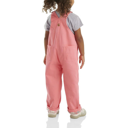 Carhartt Baby Girls' Canvas Bib Overalls (Lined and Unlined), Pink Lemonade, 9 Months