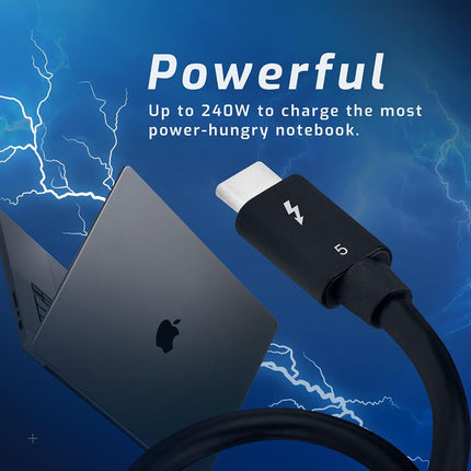 OWC [Intel Certified 80Gbps Thunderbolt 5 USB-C Cable with 8K Video and 240W Charging - 80Gb/s of Bi-Directional Data Speed, up to 120Gb/s for Higher Display Bandwidth - 3 Year Warranty (0.8M)