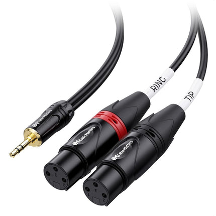 3.5mm TRS to Dual Female XLR Breakout Cable - 10 F