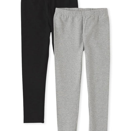 Lot de 2 leggings pour filles The Children's Place, noir/gris fumé, taille S