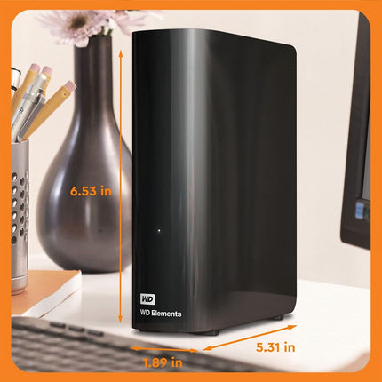 WD 6 TB Elements Desktop External Hard Drive - USB 3.0, Black
