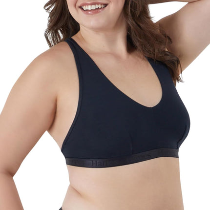 Hanes Women's Originals Ultra Supersoft Racerback, Viscose from Bamboo Bralette Bra, Opaque, Black, M