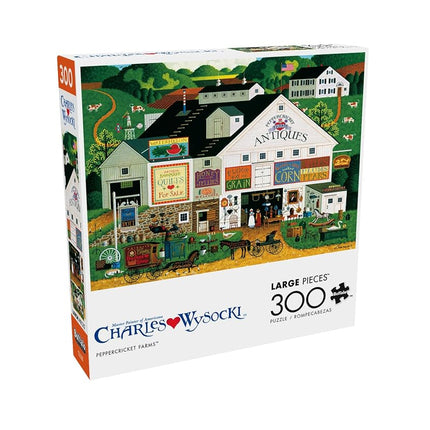Buffalo Games - Charles Wysocki - Peppercricket Farms - 300 Large Piece Jigsaw Puzzle for Adults - Challenging Puzzle Perfect for Game Nights