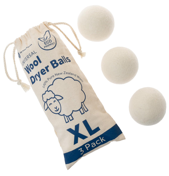 GE Appliances Wool Dryer Balls, XL Reusable Natura