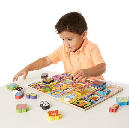 Melissa & Doug Rompecabezas de números gruesos gigantes | Rompecabezas | 3+ | Regalo para niño o niña