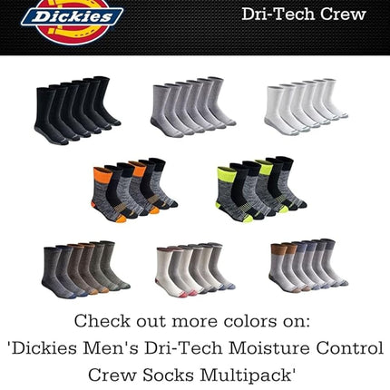 Dickies Men's Dri-tech Moisture Control Crew Socks Multipack