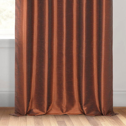HPD Half Price Drapes Faux Silk Blackout Curtains 84 Inches Long for Bedroom & Living Room Vintage Textured Blackout Curtain (1 Panel), 50W x 84L, Copper Kettle