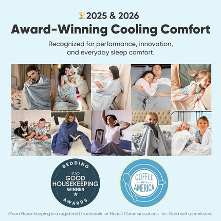 Elegear Revolutionary Cooling Blanket Absorbs Heat to Keep Adults,Children Cool on Warm Night,Japanese Q-Max 0.5 Arc Chill3.0 Cooling Fiber,100% Cotton Backing Summer Blanket for Night Sweat 130x170cm