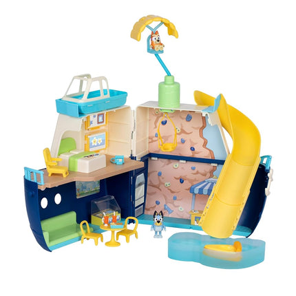 Bluey Cruise Ship Playset with Slide, 15+ Accessories, 2 Figures