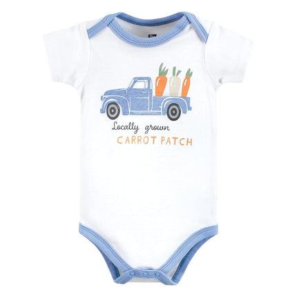 Hudson Baby Baby Cotton Bodysuits, Carrot Patch Truck, 3-6 Months